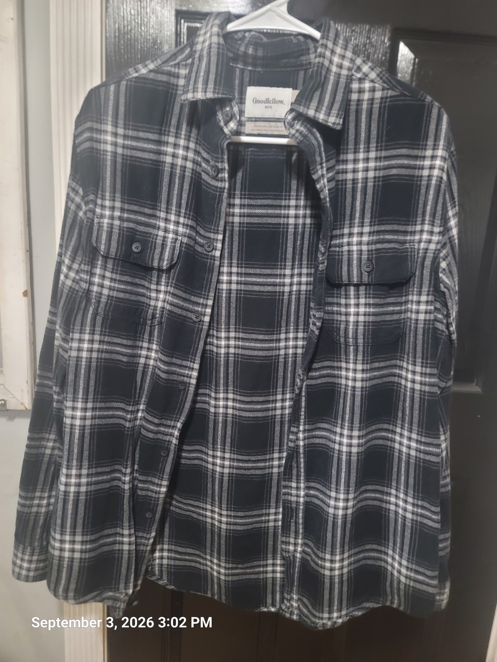 Goodfellow & Co Black and White Plaid Lightweight Shirt Jacket